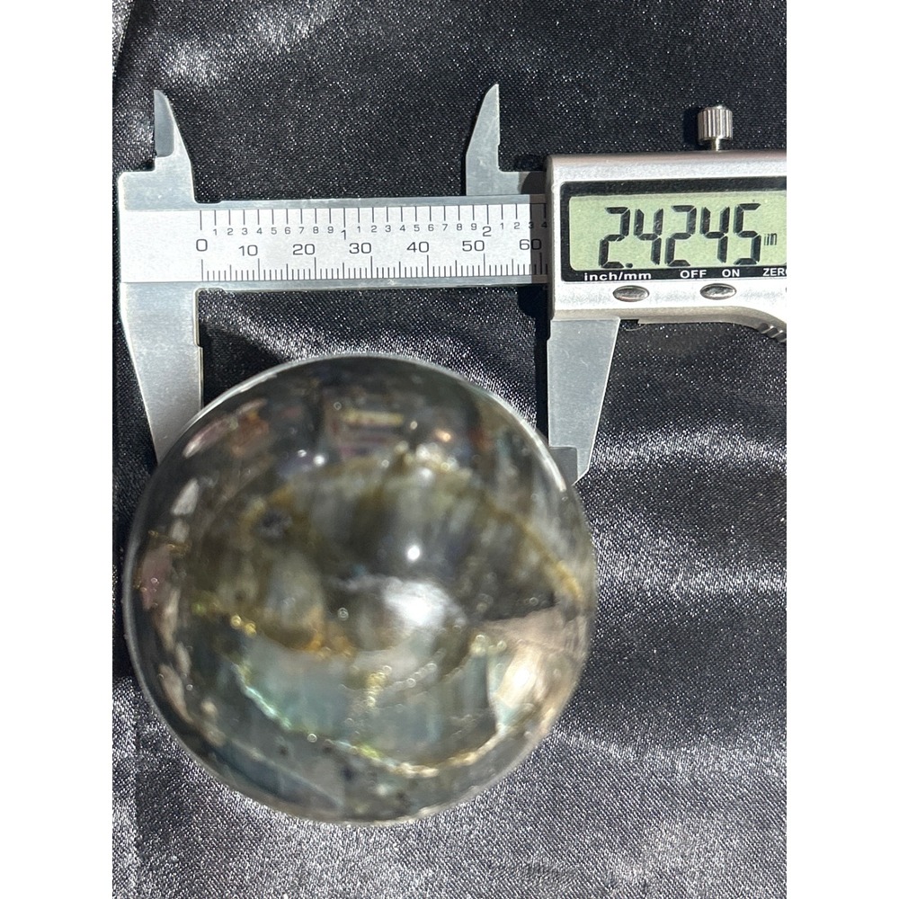 Labradorite Ultra flashy Sphere Polished Stone Orb 2.42in #23 - Picture 2 of 5